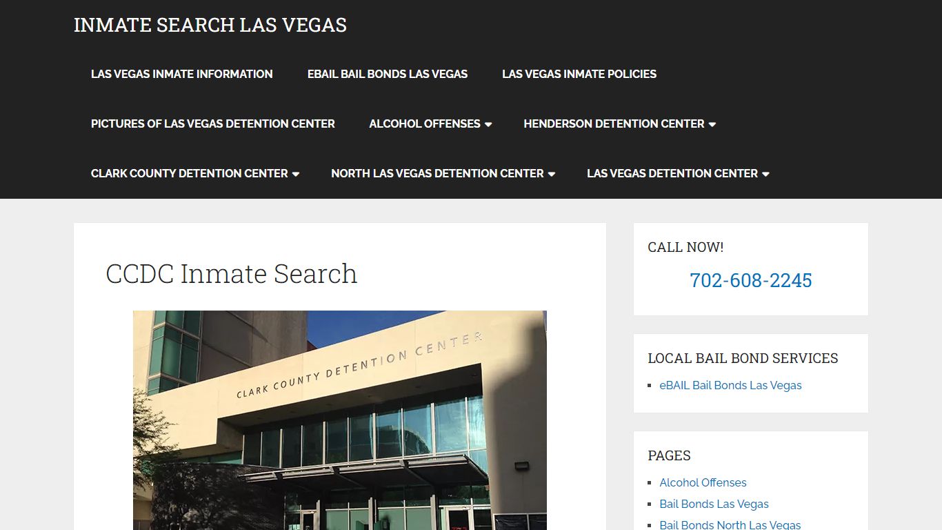 CCDC Inmate Search | Clark County Detention Center Las Vegas